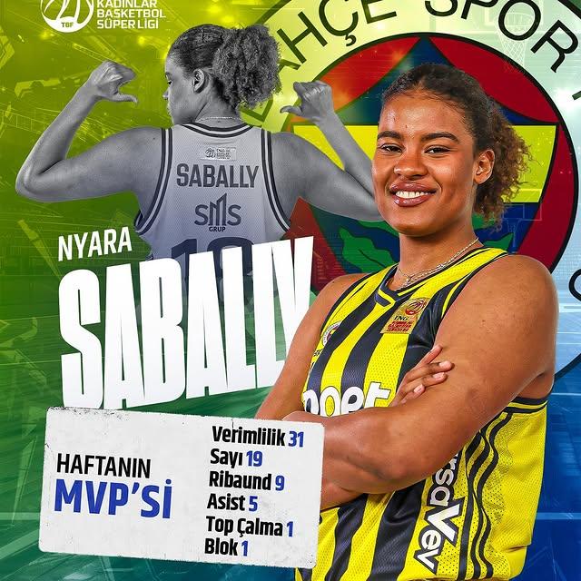 Nyara Sabally, Fenerbahçe Opet'in Haftanın En Değerli Oyuncusu Seçildi