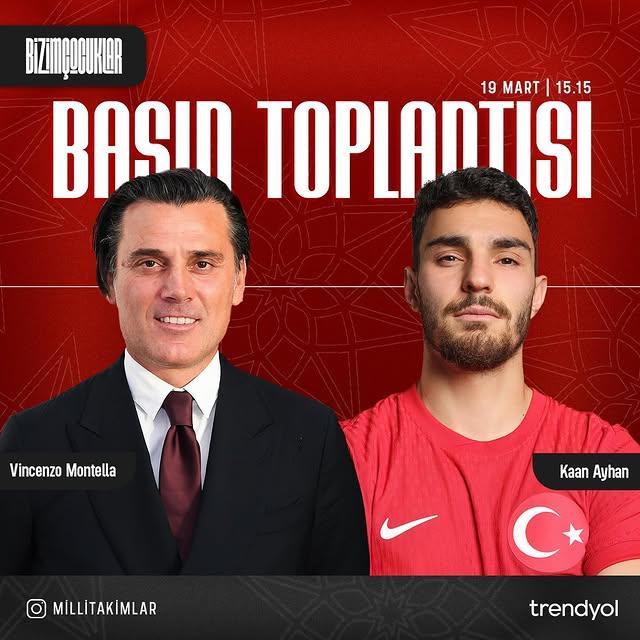 A Milli Futbol Takımı Teknik Direktörü Montella ve Kaan Ayhan, Macaristan Maçı Öncesi Basın Toplantısı Yapacak