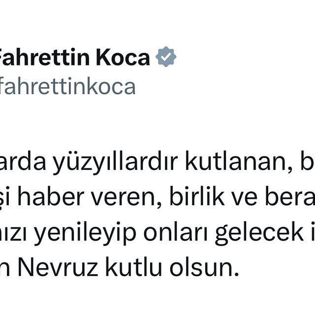 Sağlık Bakanı Koca'dan Nevruz Mesajı