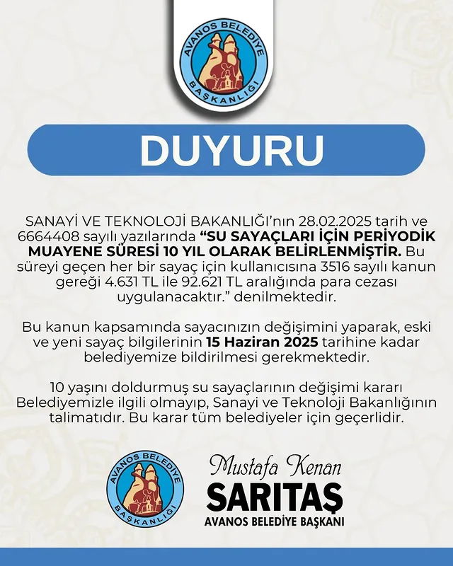 Avanos Belediyesi, 10 Yılını Dolduran Su Sayaçlarını Değiştirme Çalışması Başlattı